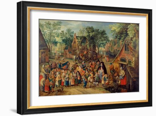 The Pentecost Bride Game, C. 1620-Pieter Brueghel the Younger-Framed Giclee Print
