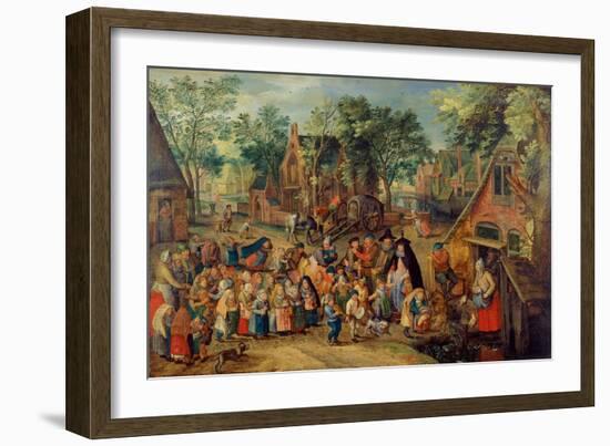 The Pentecost Bride Game, C. 1620-Pieter Brueghel the Younger-Framed Premium Giclee Print