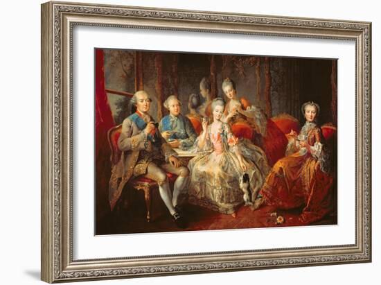 The Penthievre Family or the Cup of Chocolate, 1768-Jean Baptiste Charpentier-Framed Giclee Print