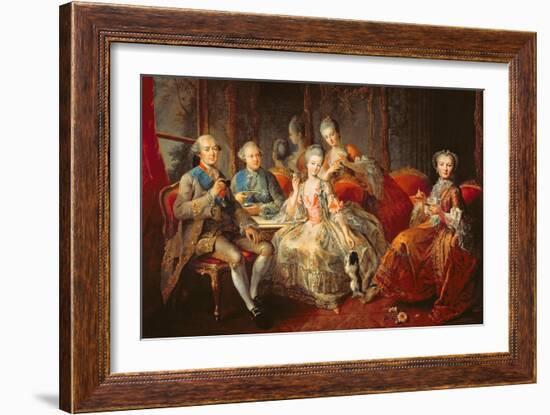 The Penthievre Family or the Cup of Chocolate, 1768-Jean Baptiste Charpentier-Framed Giclee Print