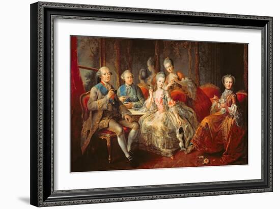 The Penthievre Family or the Cup of Chocolate, 1768-Jean Baptiste Charpentier-Framed Giclee Print