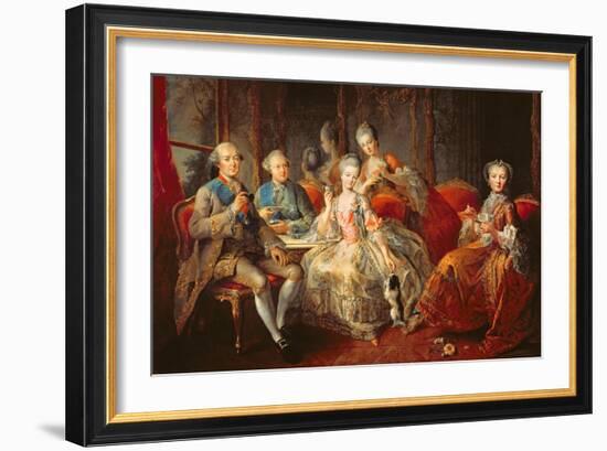 The Penthievre Family or the Cup of Chocolate, 1768-Jean Baptiste Charpentier-Framed Giclee Print