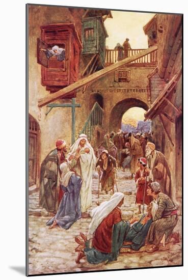 The People of Capernaum Bringing Jesus Many to Heal-William Brassey Hole-Mounted Giclee Print