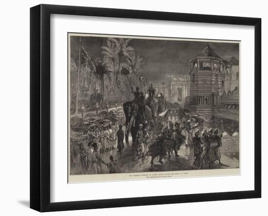 The Perahara Festival at Kandy, Ceylon, before the Prince of Wales-null-Framed Giclee Print