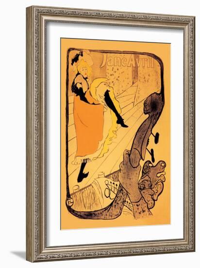 The Performance of Jane Avril-Henri de Toulouse-Lautrec-Framed Art Print