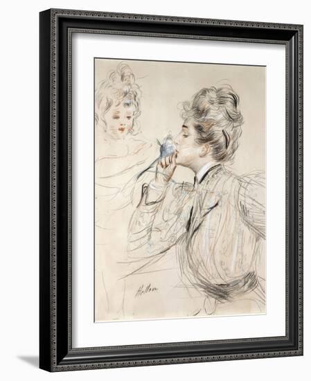 The Perfume (Charcoal, Pastel and Sanguine on Cardboard, 19Th-20Th Century)-Paul Cesar Helleu-Framed Giclee Print