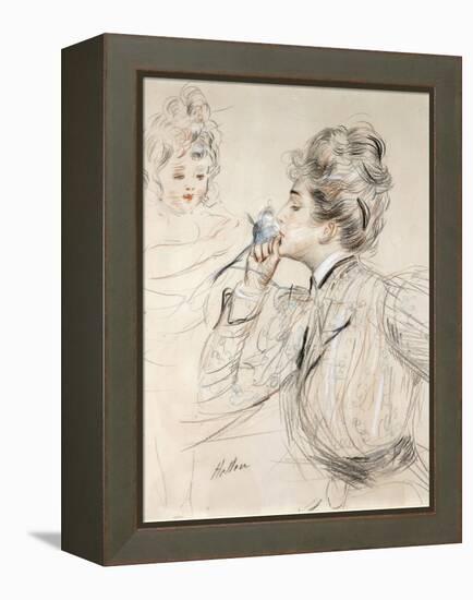 The Perfume (Charcoal, Pastel and Sanguine on Cardboard, 19Th-20Th Century)-Paul Cesar Helleu-Framed Premier Image Canvas