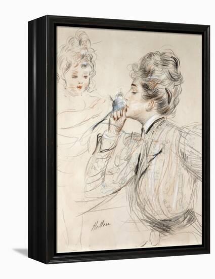 The Perfume (Charcoal, Pastel and Sanguine on Cardboard, 19Th-20Th Century)-Paul Cesar Helleu-Framed Premier Image Canvas