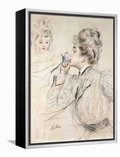 The Perfume (Charcoal, Pastel and Sanguine on Cardboard, 19Th-20Th Century)-Paul Cesar Helleu-Framed Premier Image Canvas