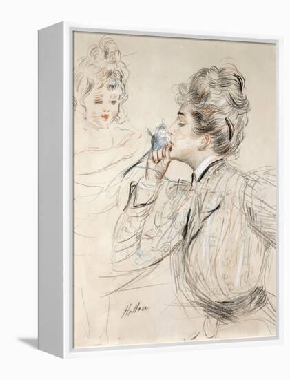 The Perfume (Charcoal, Pastel and Sanguine on Cardboard, 19Th-20Th Century)-Paul Cesar Helleu-Framed Premier Image Canvas