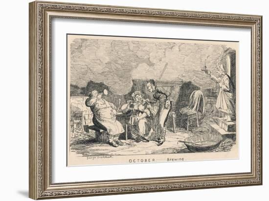 The Perils of Home Brew-George Cruikshank-Framed Art Print