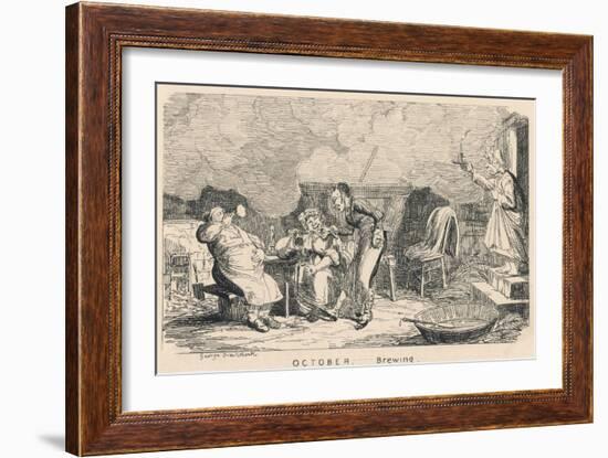 The Perils of Home Brew-George Cruikshank-Framed Art Print