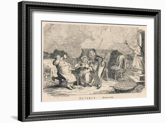 The Perils of Home Brew-George Cruikshank-Framed Art Print