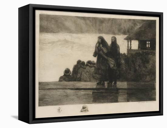 The Perils of the Sea, 1888 (Etching)-Winslow Homer-Framed Premier Image Canvas