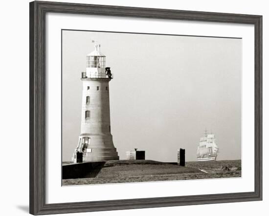 The Period Italian Sail Ship Amerigo Vespucci Under Full Sail Approaches Plymouth Sound, Aug 1967-null-Framed Photographic Print