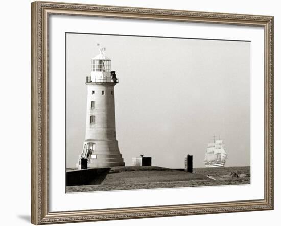 The Period Italian Sail Ship Amerigo Vespucci Under Full Sail Approaches Plymouth Sound, Aug 1967-null-Framed Photographic Print