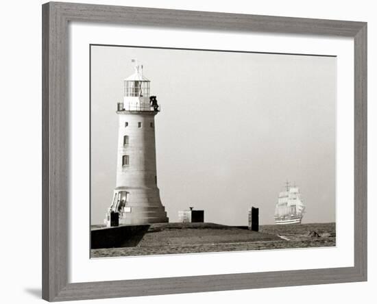 The Period Italian Sail Ship Amerigo Vespucci Under Full Sail Approaches Plymouth Sound, Aug 1967-null-Framed Photographic Print