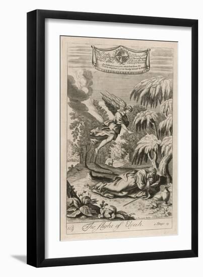 The Persecuted Prophet Elijah is Protected by an Angel Who Brings Him Food and Drink-P.p. Bouche-Framed Art Print