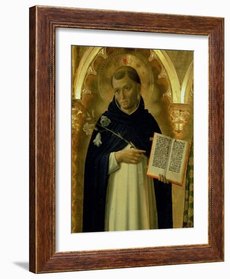 The Perugia Altarpiece, Side Panel Depicting St. Dominic, 1437 (Detail)-Fra Angelico-Framed Giclee Print