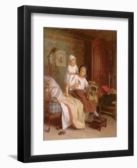 The Pet Bird-Andre Henri Dargelas-Framed Giclee Print