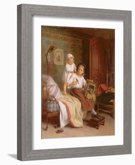 The Pet Bird-Andre Henri Dargelas-Framed Giclee Print