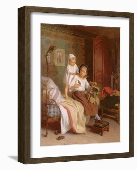 The Pet Bird-Andre Henri Dargelas-Framed Giclee Print