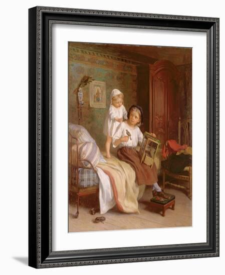 The Pet Bird-Andre Henri Dargelas-Framed Giclee Print