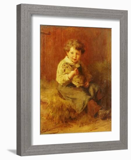 The Pet Rabbit-Felix Schlesinger-Framed Giclee Print