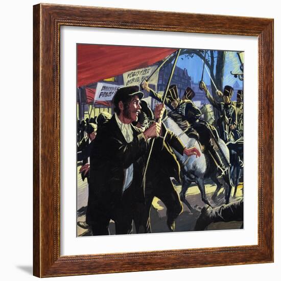 The Peterloo Massacre-English School-Framed Giclee Print