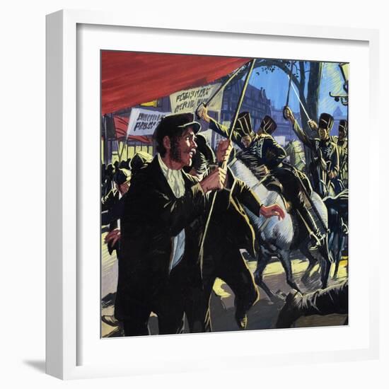 The Peterloo Massacre-English School-Framed Giclee Print