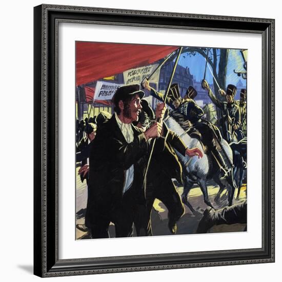 The Peterloo Massacre-English School-Framed Giclee Print