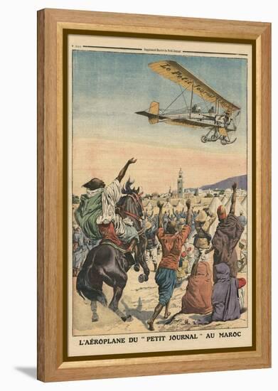 The 'Petit Journal' Airplane Flying over Morocco-French School-Framed Premier Image Canvas