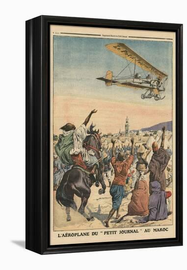 The 'Petit Journal' Airplane Flying over Morocco-French School-Framed Premier Image Canvas