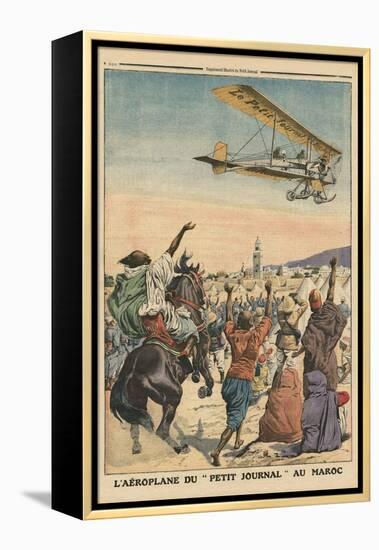 The 'Petit Journal' Airplane Flying over Morocco-French School-Framed Premier Image Canvas