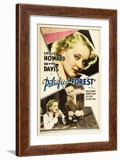 THE PETRIFIED FOREST, top: Bette Davis, bottom from left: Bette Davis, Leslie Howard, 1936.-null-Framed Art Print