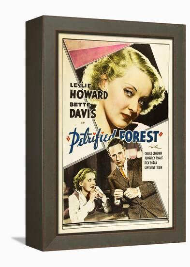 THE PETRIFIED FOREST, top: Bette Davis, bottom from left: Bette Davis, Leslie Howard, 1936.-null-Framed Stretched Canvas