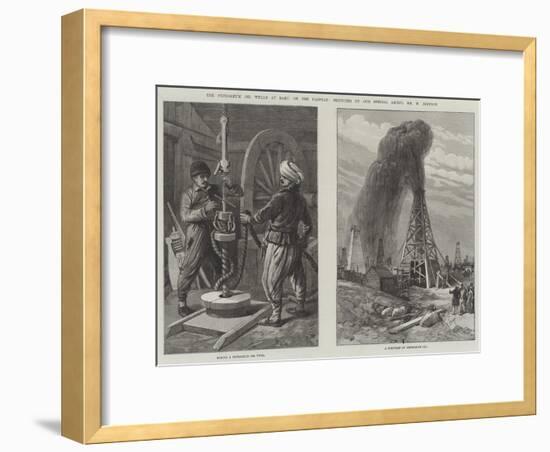 The Petroleum Oil Wells at Baku on the Caspian-William 'Crimea' Simpson-Framed Giclee Print