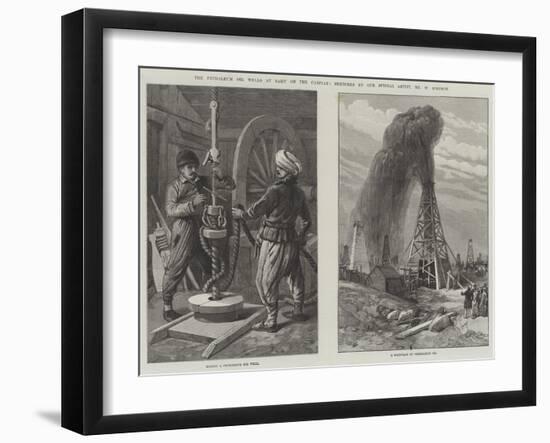 The Petroleum Oil Wells at Baku on the Caspian-William 'Crimea' Simpson-Framed Giclee Print
