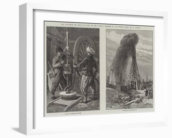 The Petroleum Oil Wells at Baku on the Caspian-William 'Crimea' Simpson-Framed Giclee Print