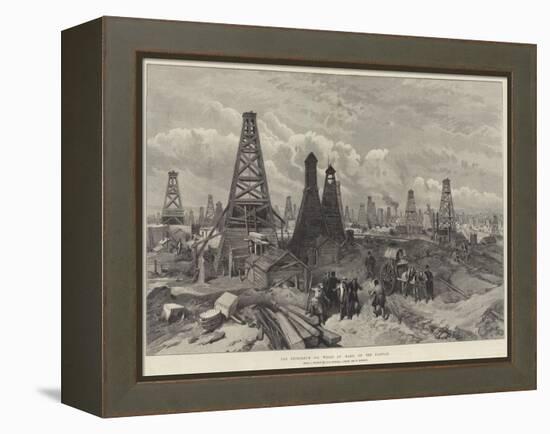 The Petroleum Oil Wells at Baku, on the Caspian-William 'Crimea' Simpson-Framed Premier Image Canvas