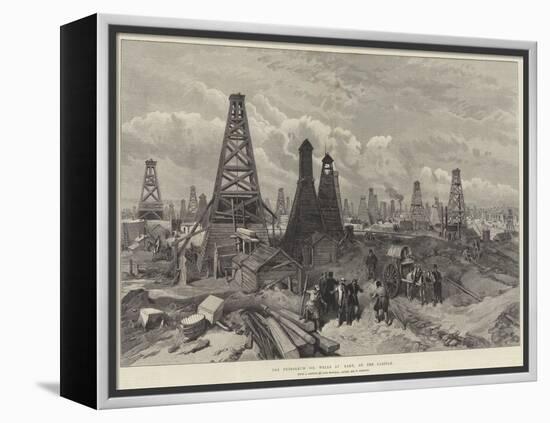 The Petroleum Oil Wells at Baku, on the Caspian-William 'Crimea' Simpson-Framed Premier Image Canvas