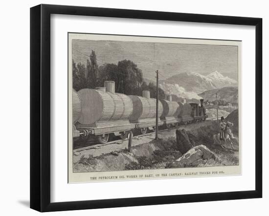 The Petroleum Oil Works of Baku, on the Caspian, Railway Trucks for Oil-null-Framed Giclee Print