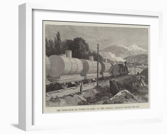 The Petroleum Oil Works of Baku, on the Caspian, Railway Trucks for Oil-null-Framed Giclee Print