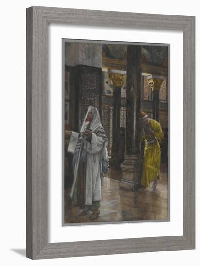 The Pharisee and the Publican, Illustration from 'The Life of Our Lord Jesus Christ', 1886-94-James Tissot-Framed Giclee Print