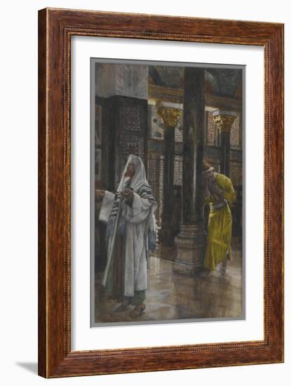 The Pharisee and the Publican, Illustration from 'The Life of Our Lord Jesus Christ', 1886-94-James Tissot-Framed Giclee Print