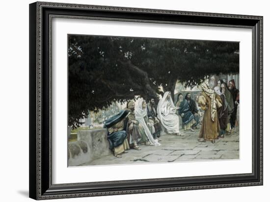 The Pharisees and Sadducees Come to Tempt Jesus-James Tissot-Framed Giclee Print