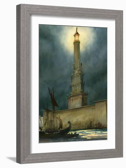 The Pharos of Alexandria-English School-Framed Giclee Print