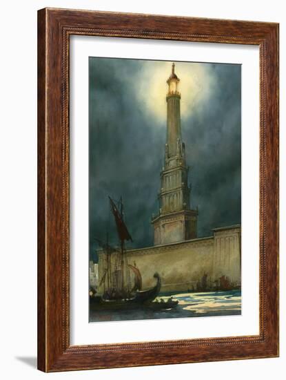 The Pharos of Alexandria-English School-Framed Giclee Print