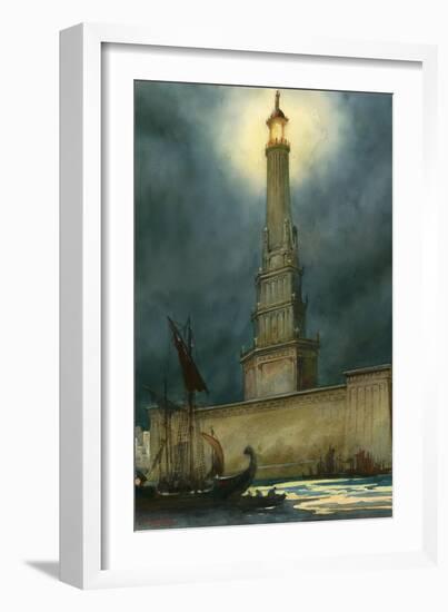 The Pharos of Alexandria-English School-Framed Giclee Print