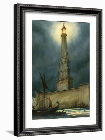 The Pharos of Alexandria-English School-Framed Giclee Print